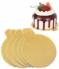 5x Tortenunterlage Gold 10cm