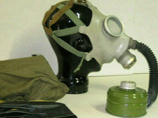  Gasmaske Gummischlauch Gr.54-56  Filter  NVA ABC Schutzanzug ABC Schutzkleidung
