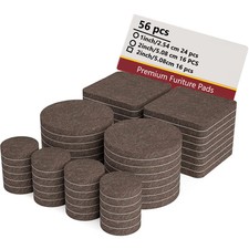 Filzmöbelpolster Möbelgleiter Bodenschutz rund selbstklebend braun 56-tlg