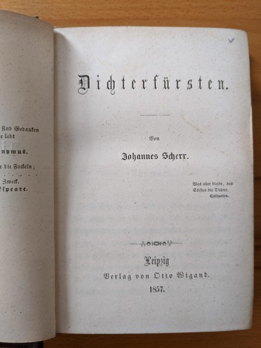 Dichterfürsten von johannes - von,