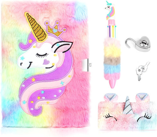 Einhorn tagebuch mit schloss - einhorn,