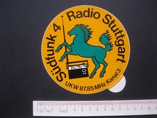 Südfunk 4 Radio Stuttgart Hörfunk Rundfunksender Sticker Aufkleber Reklame 