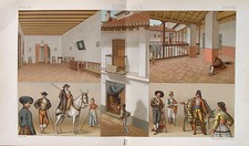Espagna Spanien Madrid Segovia Andalusien Sevilla Esel Kostüm Tracht Patio 1880
