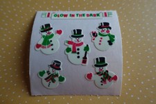 Sandylion Sticker 90er - Originalbogen - Schneemann - Glow in the dark