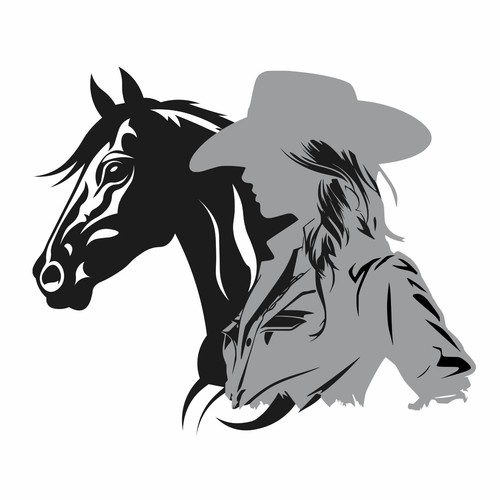 Western aufkleber cowgirl für - western,
