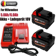 18V Für Milwaukee Li-Ion XC 5,0/6,0AH M18 B5 Akku 48-11-1852 / M12-18C Ladegerät