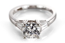 Ring 1 Brillant 1,08 ct River/VS1 +4 Diamanten Gold IGI Gutachten [BRORS 20335]