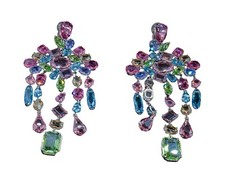 Swarovski 5601887 Gema Ohrclips, Chandelier-Ohrringe, extralang, wie neu