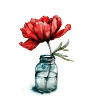 Aquarell Blumen Glas 9x9 cm