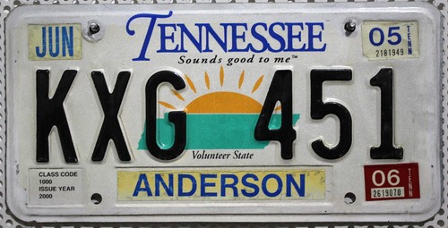 Tennessee nummernschild usa - tennessee,