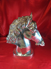 Alter Großer Alu Guss Pferde Kopf Büste Deko (4448)