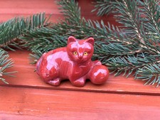 Katzenfigur gravur aus rotem - katzenfigur,