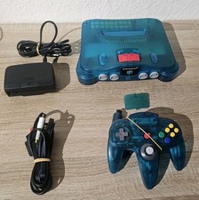 Nintendo N64 Türkis Transparent Clear Blue Konsole inkl. Controller+Expansion Pa