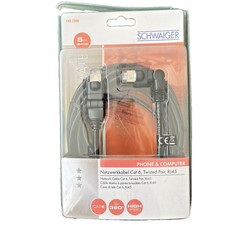 Netzwerkkabel CAT6 RJ45 Stecker Patchkabel Ethernet LAN DSL Internet schwarz 5m