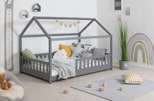 ANGEBOT Hausbett "Kay" inkl. Rollrost B-WARE Kiefer massiv Hell grau 100x200 cm