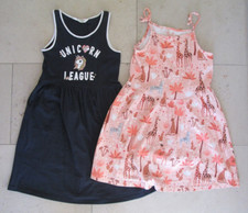 2x Kleid ärmellos, Einhorn