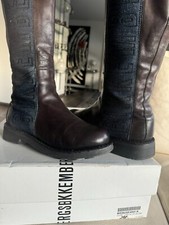 BIKKEMBERGS Stiefel schwarz/bräunl. Verlauf LP 398.-€ Leder innen+außen Gr.36/37