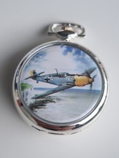 Flugzeug Mechanische Taschenuhr Versilbert  Messerschmitt ME-109  Lnr. UTV