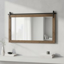 Wandpiegel holzrahmen rollbar - wandpiegel,