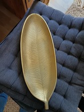Schale Blattform goldfarben  40 x 14,5 cm