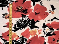 COUPON HOLLAND STOFFE Rosen rot ca. 145x150mm STRETCH BAUMWOLLE ELASTHAN