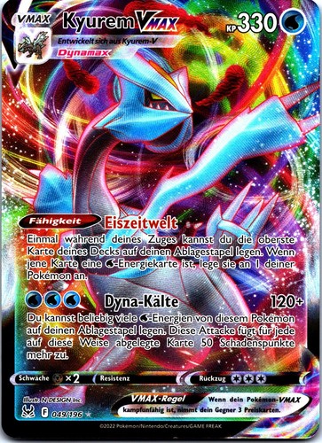 Kyurem vmax pokemon - pokemon, karte