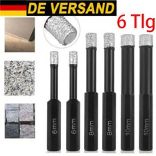 6X Diamant Bohrer Fliesenbohrer Ø6/8/10mm Feinsteinzeug Set Nass/Trocken Schwarz