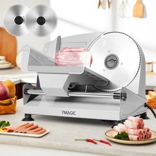 Allesschneider 200W elektrische Brotschneider Schneideger Mit 2 Klingen von 19cm