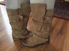 Damenstiefel COX, Größe 36, Wildleder, Farbe Beige, mit Reißverschluss