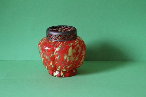 Steckvase glas orange gelb - steckvase,