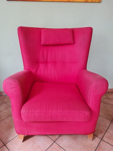 Sessel roter stoff - sessel, gebraucht