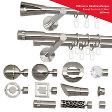 Gardinenstange Vorhangstange 19mm 1-läufig/2-läufig Edelstahl Design TOP Modern