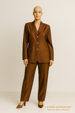 Laurèl Hosenanzug Wolle Mohair bronze braun 38 40 Oversize Blazer Hose Escada ?