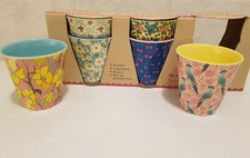 6 x Kinder Trinkbecher RICE Melamin gelb rosa blau Blumen Show Your True Colors