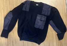 BUNDESWEHR Pullover Herren in Gr. 52 - Schurwolle - Polizei Arbeitspullover Blau