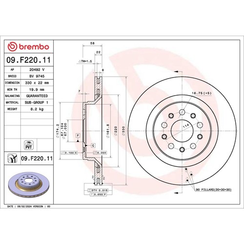 Bremsscheibe brembo - bremsscheibe,