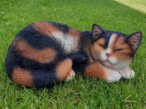 Gartenfigur katze schlafend - gartenfigur,
