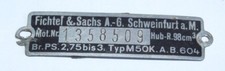 Original Typenschild Motor