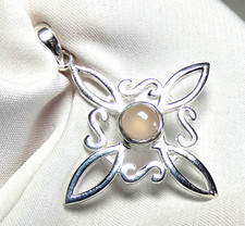 Anhänger 925 Silber zauberhafter Stern mit schönem Rosenquarz  Cab. NEU