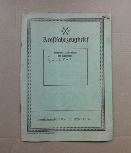 Kfz brief kraftfahrzeugbrief - kfz,