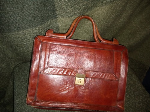 Aktentasche aus leder rotbraun - leder,