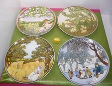 Villeroy & Boch   Deutsche Krebshilfe 4 Wandteller 4  Jahreszeiten  Ø ca. 24,5