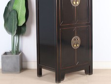 Chinesischer Hochzeitsschrank 6 Türen Massivholz schwarz #M-HOC-A28B