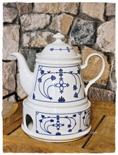 Teekanne + Stövchen Porzellan