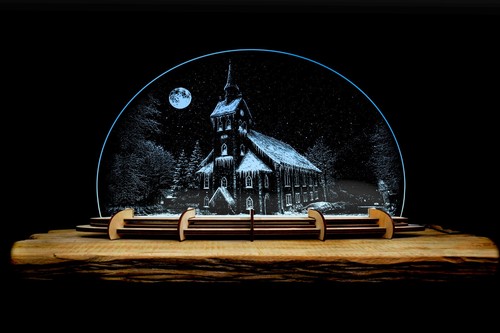 Acrylglasplatte holzkirche - acrylglasplatte,