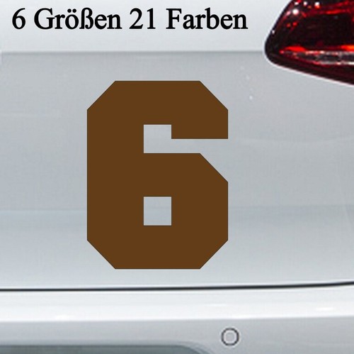 Trikot zahlenaufkleber sechs - trikot,