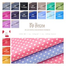 Baumwolle bedruckt Meterware Herzen - Baumwollstoff bedruckt - ÖkoTex - 50 cm