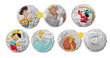 6 x 10 Euro Silber BU Disney