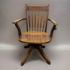 Antiker Bürostuhl Massivholz Officechair Drehstuhl Art Deco