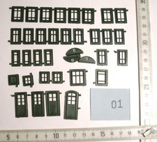Pola H0 Ersatzteile Bastler 36 Stück Fenster+Türen grün   (507) 13
